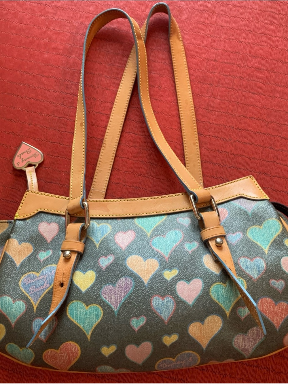 VTG Y2K Dooney & Bourke Vintage Graffiti Heart Purse Shoulder Bag